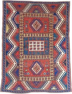Fine Antique Borchelou Kazak Rug 5 6 x 7 3  - 4318952