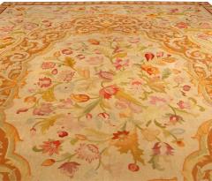 Fine Antique Botanic Orange Needlework Carpet - 2461075