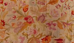 Fine Antique Botanic Orange Needlework Carpet - 3876132