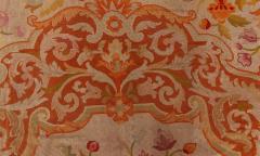 Fine Antique Botanic Orange Needlework Carpet - 3876133