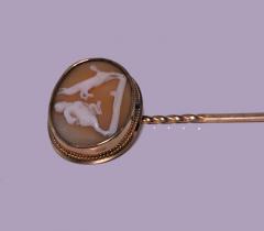 Fine Antique Cameo Stickpin Satyr sparring with a Goat circa 1875 - 1055777