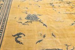 Fine Antique Chinese Golden Yellow Handwoven Wool Rug - 2451225