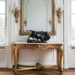 Fine Antique French Bronze Sculpture of Bison and Jaguar by Georges Gardet - 4434106