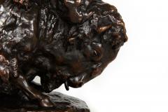 Fine Antique French Bronze Sculpture of Bison and Jaguar by Georges Gardet - 4434110