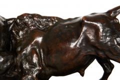 Fine Antique French Bronze Sculpture of Bison and Jaguar by Georges Gardet - 4434112