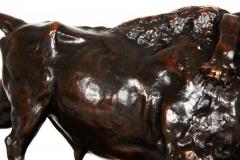 Fine Antique French Bronze Sculpture of Bison and Jaguar by Georges Gardet - 4434113