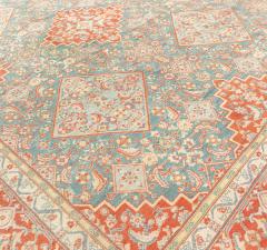 Fine Antique Indian Agra Red and Blue Handmade Rug - 2452720