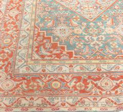 Fine Antique Indian Agra Red and Blue Handmade Rug - 2452721