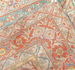 Fine Antique Indian Agra Red and Blue Handmade Rug - 2452723