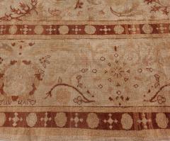 Fine Antique Indian Amritsar Beige Botanic Handmade Wool Rug - 2461290