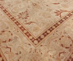 Fine Antique Indian Amritsar Beige Botanic Handmade Wool Rug - 2461291
