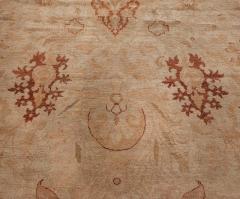 Fine Antique Indian Amritsar Beige Botanic Handmade Wool Rug - 2461298