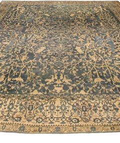 Fine Antique Indian Blue Handmade Wool Rug - 2443550