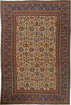 Fine Antique Indian Botanic Handmade Wool Rug - 2443556