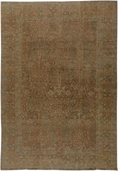 Fine Antique Indian Brown Handmade Wool Rug - 2453096