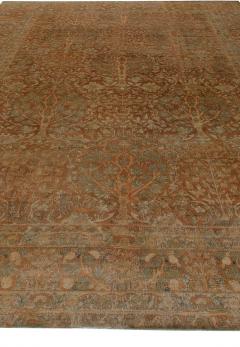Fine Antique Indian Brown Handmade Wool Rug - 2453097