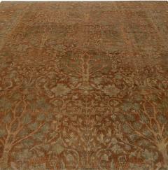 Fine Antique Indian Brown Handmade Wool Rug - 2453098