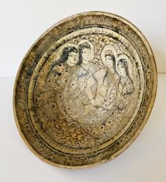 Fine Antique Middel Eastern Ceramic Bowl with Figurative Decoration Kashan Ware - 4599267