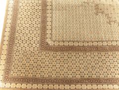 Fine Antique Persian Ghom Beige and Brown Handwoven Wool Rug - 2453492