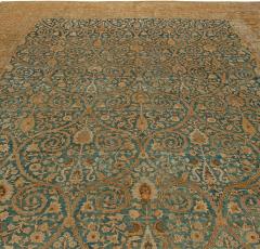 Fine Antique Persian Khorassan Botanic Brown Green Handmade Wool Rug - 2465312