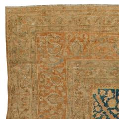Fine Antique Persian Khorassan Botanic Brown Green Handmade Wool Rug - 2465318