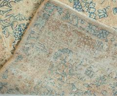 Fine Antique Persian Kirman Beige Blue Green Handmade Wool Rug - 2465151