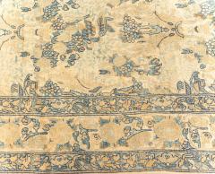 Fine Antique Persian Kirman Beige Blue Handmade Wool Rug - 2445610
