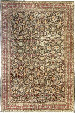 Fine Antique Persian Kirman Botanic Handmade Wool Carpet - 2447660