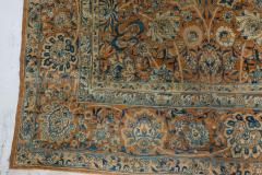 Fine Antique Persian Kirman Brown Blue Handmade Wool Carpet - 2446881