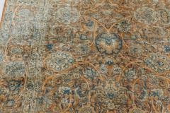 Fine Antique Persian Kirman Brown Blue Handmade Wool Carpet - 2446882