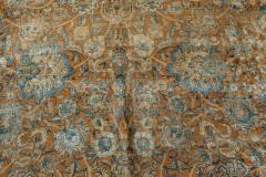 Fine Antique Persian Kirman Brown Blue Handmade Wool Carpet - 2446884