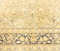 Fine Antique Persian Meshad Botanic Yellow Hand Knotted Wool Rug - 2461823