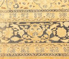 Fine Antique Persian Meshad Botanic Yellow Hand Knotted Wool Rug - 2461824