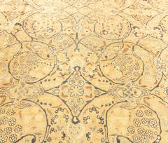 Fine Antique Persian Meshad Botanic Yellow Hand Knotted Wool Rug - 2461826