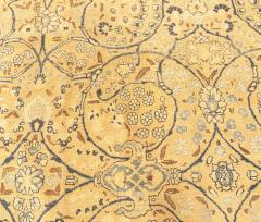 Fine Antique Persian Meshad Botanic Yellow Hand Knotted Wool Rug - 2461827