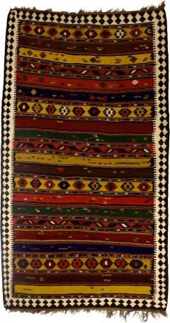 Fine Antique Persian Qashqai Tribal Kilim Rug 510 x 110  - 4269345