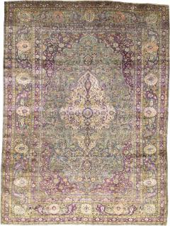 Fine Antique Persian Silk on Silk Mohtasham Kashan Rug 7 5 x 10 0  - 4318880