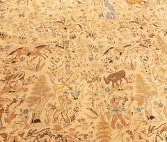 Fine Antique Persian Tabriz Animal Botanic Handmade Wool Rug - 2453437