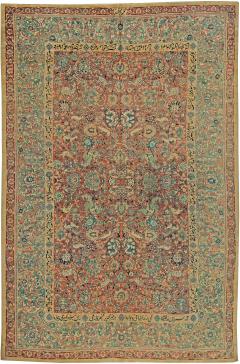 Fine Antique Persian Tabriz Animal Botanic Handwoven Wool Carpet - 2454578