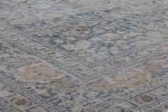 Fine Antique Persian Tabriz Blue Beige Handmade Wool Rug - 2447293