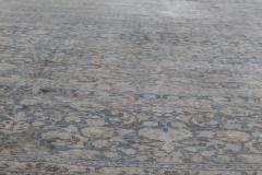Fine Antique Persian Tabriz Blue Beige Handmade Wool Rug - 2447301