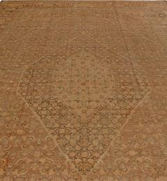 Fine Antique Persian Tabriz Brown Handmade Wool Carpet - 2453408