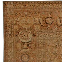 Fine Antique Persian Tabriz Brown Handmade Wool Carpet - 2453409