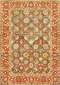 Fine Antique Persian Tabriz Floral Red Handmade Wool Rug Size Adjusted  - 2447601