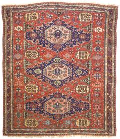 Fine Antique Sumak Rug 78 x 91  - 4269335