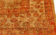 Fine Antique Turkish Oushak Beige Gold Green Orange Rug Size Adjusted  - 2450569