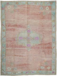 Fine Antique Turkish Oushak Wool Rug 6 5 x 8 6  - 4460984