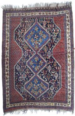 Fine Antique West Persian Tribal Khamseh Rug 6 1 x 8 8  - 4458620
