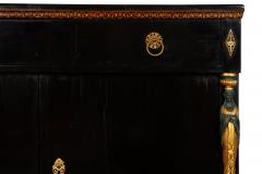 Fine Austrian Empire Black Lacquered Cabinet Sideboard circa 1820 - 4481866