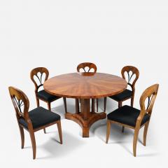 Fine Biedermeier Set of Six Chairs Table Vienna c 1825  - 3460734